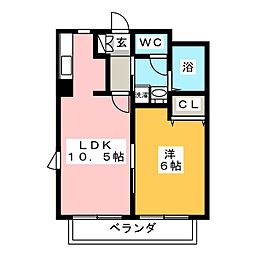 アゼリア 1LDKの間取図画像