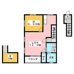 Mckinley 1LDKの間取図画像