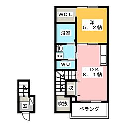 パインズ新前橋 1LDKの間取図画像