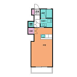 ウェーブHAMAJIRI 1階ワンルームの間取り