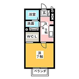 パルハイム2003　Ｃ 1階1Kの間取り