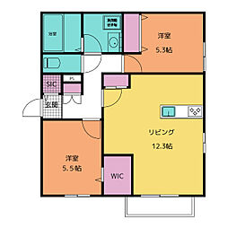 East field 3階2LDKの間取り