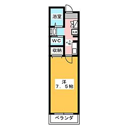 ＭＪハイツ 3階1Kの間取り