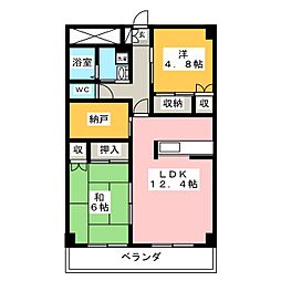 リヴェール 2SLDKの間取図画像