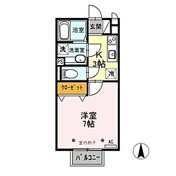 TESHIMA＆CO. 2階1Kの間取り