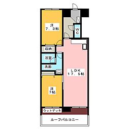 アパガーデンパレス高崎 2階2LDKの間取り