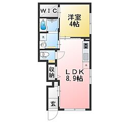 グランビルド江木 1LDKの間取図画像