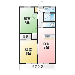 メゾンユー 2LDKの間取図画像