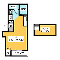J・ハウス ワンルームの間取図画像