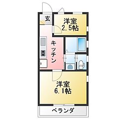 teshima&CO聖石町 1SKの間取図画像