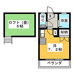 トウィンスター ワンルームの間取図画像