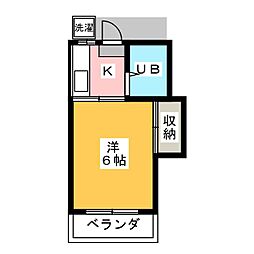 プリティハイツ 1Kの間取図画像