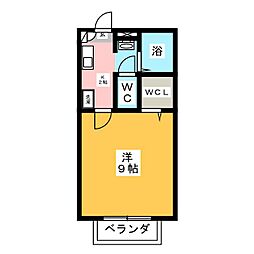 グランドール倉賀野 1Kの間取図画像