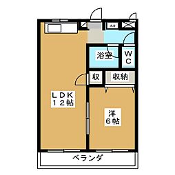 エディフィス岡本 1階1LDKの間取り