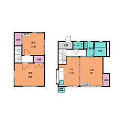 大堀ハイツＡ 1階3DKの間取り