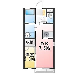 セラヴィD 1DKの間取図画像