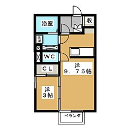 アイリス 1DKの間取図画像