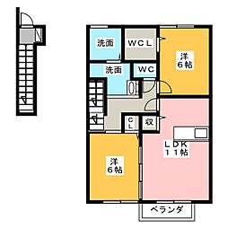 ミッドパレス市場1 2LDKの間取図画像