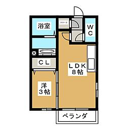 シャトレグラン 1LDKの間取図画像