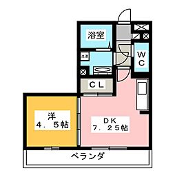 サンブリエ 1LDKの間取図画像