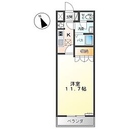 エレガンス1 1Kの間取図画像