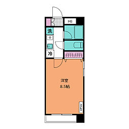 グランド・シティＫＩＫＵＮＡ 2階1Kの間取り