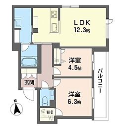 シャーメゾン丸井A 2LDKの間取図画像