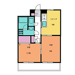 クレールハイツ小机 2DKの間取図画像