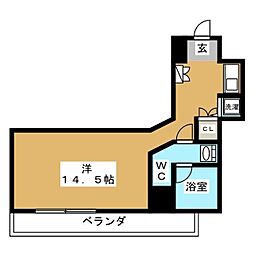 JMF-Residence新横浜 ワンルームの間取図画像