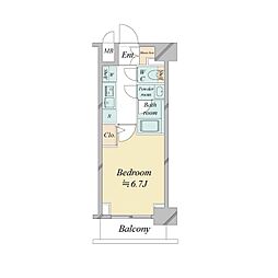 ドゥーエ新横浜 1Kの間取図画像