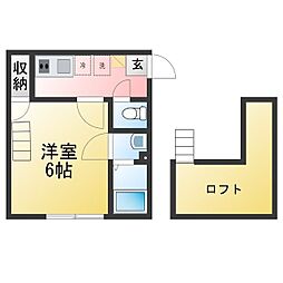 クレッシェレ小机 1Kの間取図画像