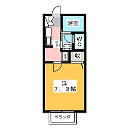 アスティオン竹園 1Kの間取図画像