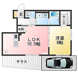 グランデュール横濱国大D 1LDKの間取図画像