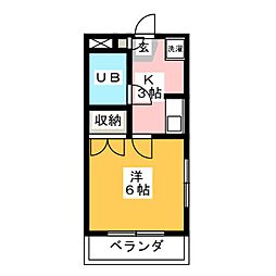 ドミールトモマツ 3階1Kの間取り