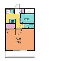 ショコラII 3階1Kの間取り