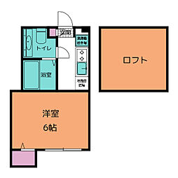 アザーレ・バモス読売ランド前 3階1Kの間取り