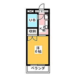 孝友第6ビル 1Kの間取図画像