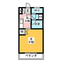 ボヌール橋場 1Kの間取図画像