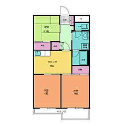 グリーンパークおし沼 3DKの間取図画像