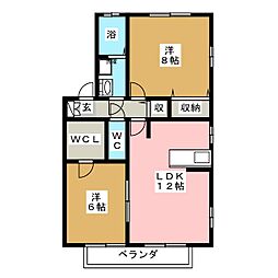 西生田アイリス 2LDKの間取図画像