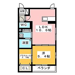 サンモールクレスト 1SLDKの間取図画像