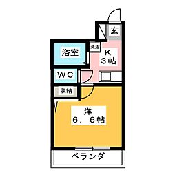 グレース向ヶ丘 1Kの間取図画像