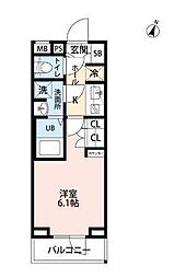 川崎市多摩区登戸マンション 1Kの間取図画像