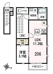 アルカディア 1LDKの間取図画像