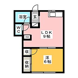 スワチョウアーバンハウスB 1LDKの間取図画像