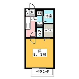 フォンテーヌ 1Kの間取図画像