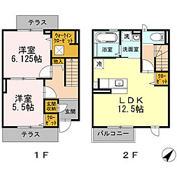 ライスフィールドハピネスB 2LDKの間取図画像