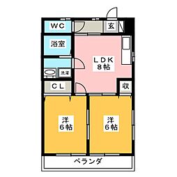 コーポラス・MT 2LDKの間取図画像