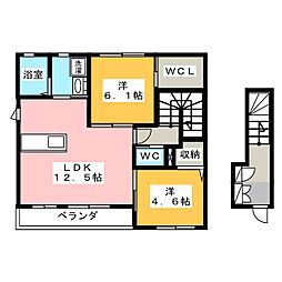 コーポ16 2LDKの間取図画像