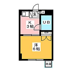 シトロンデ桜台 1Kの間取図画像